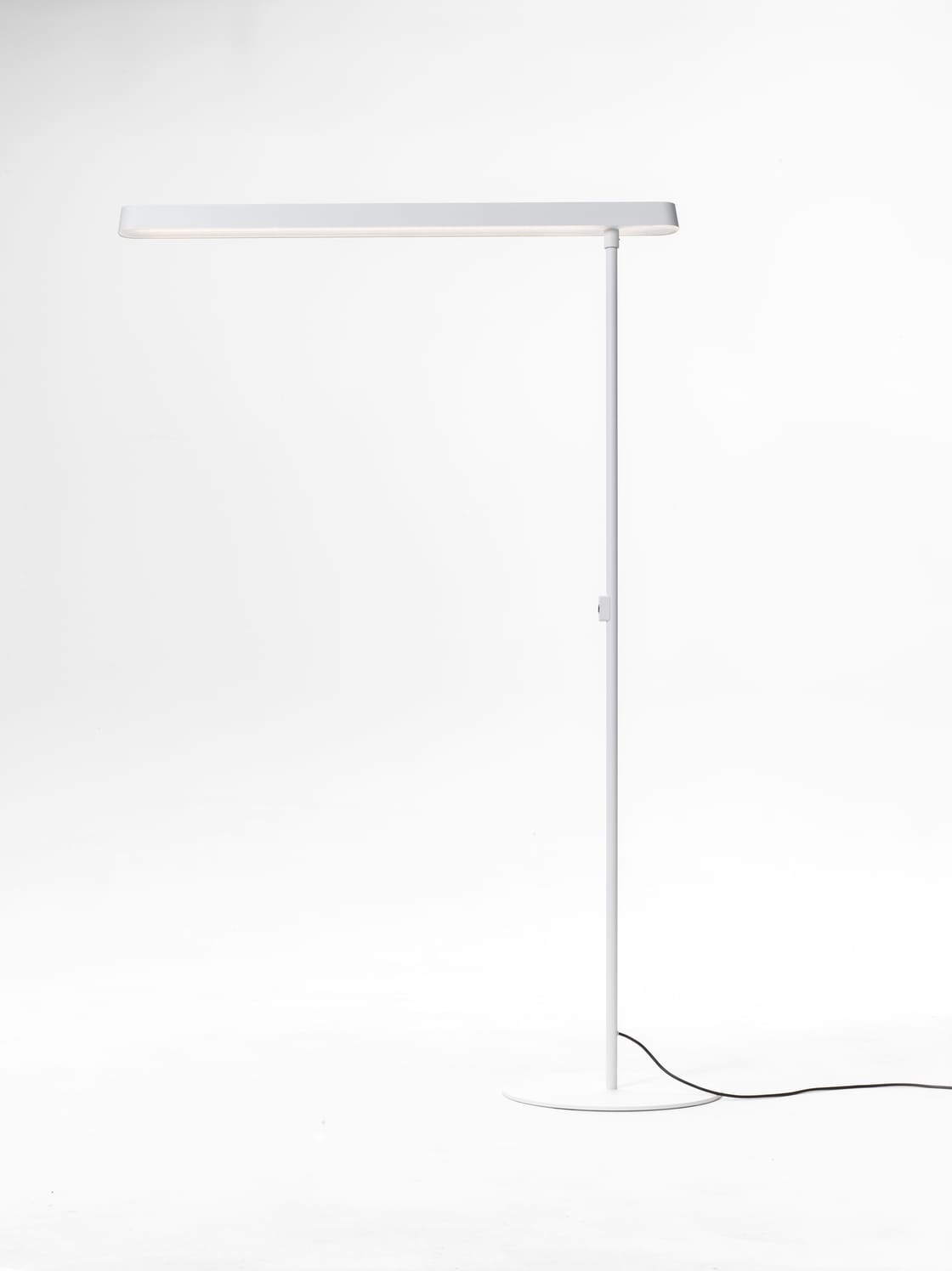 Floor standing luminaire. signal white powder coated