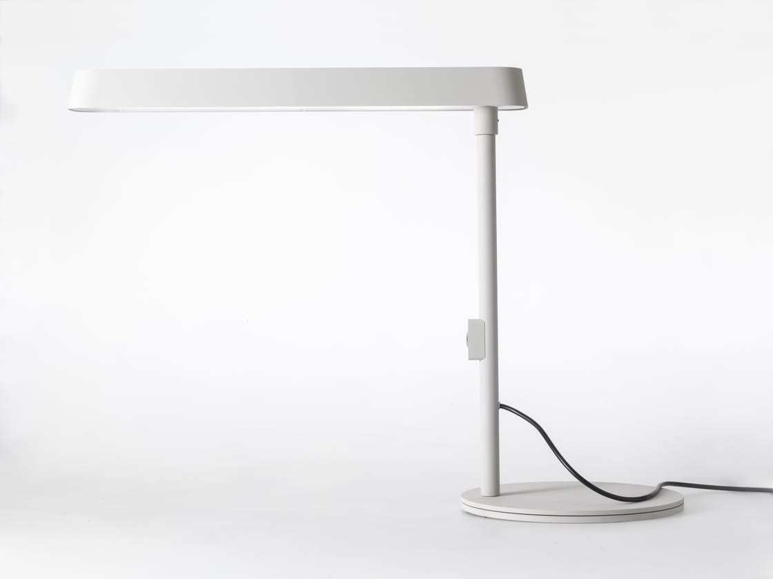 Table luminaire, signal white powder coated